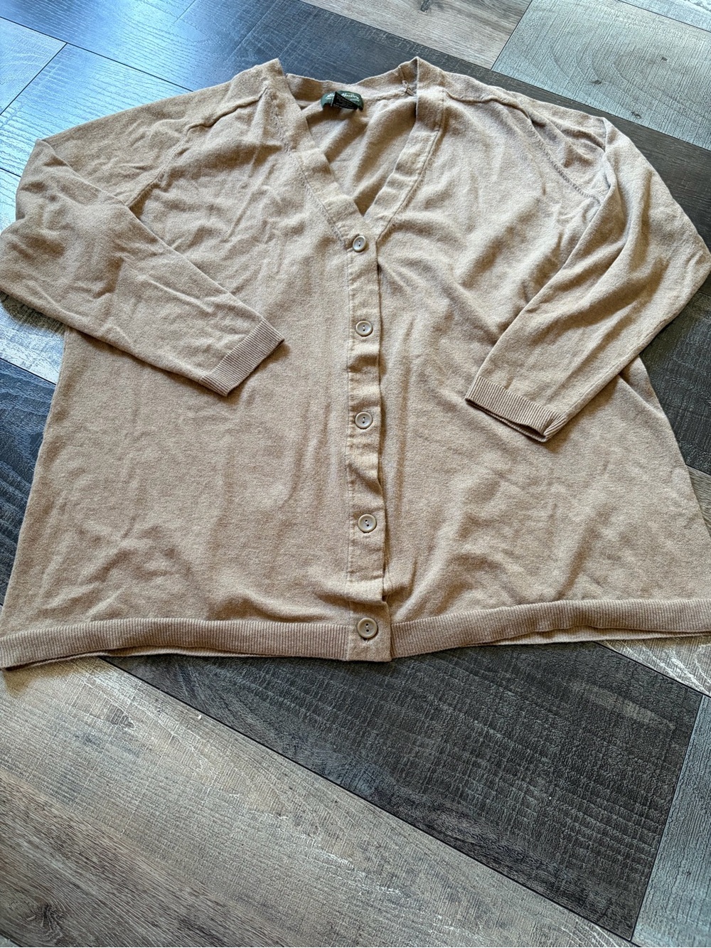 Eddie Bauer XXL Oatmeal Beige Button Front Cardigan